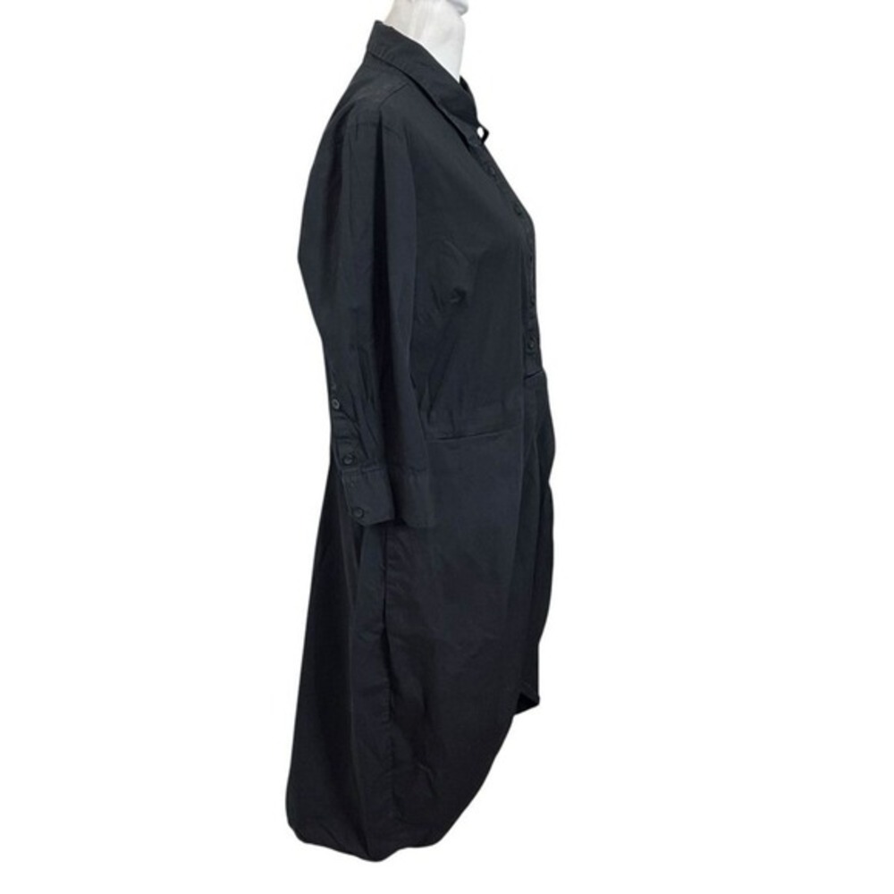 Universal Standard Shirt Dress Black Midi 3/4 Sleeve Women's‎ Size 14-16 - Picture 3 of 10